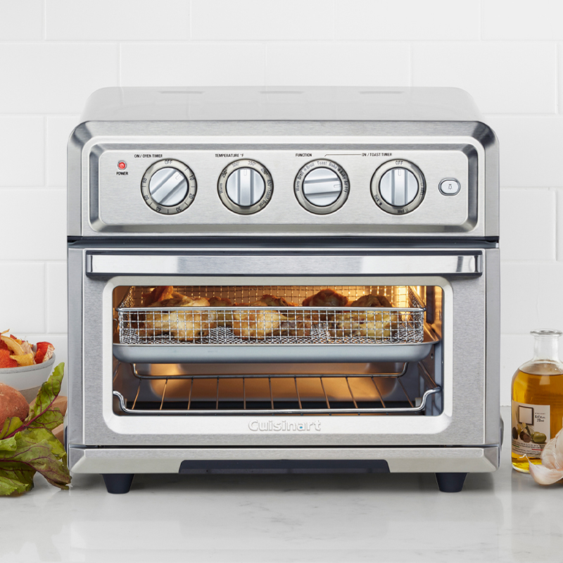 Cuisinart Convection Toaster Oven Air Fryer (TOA-60) with silver finish and control dials