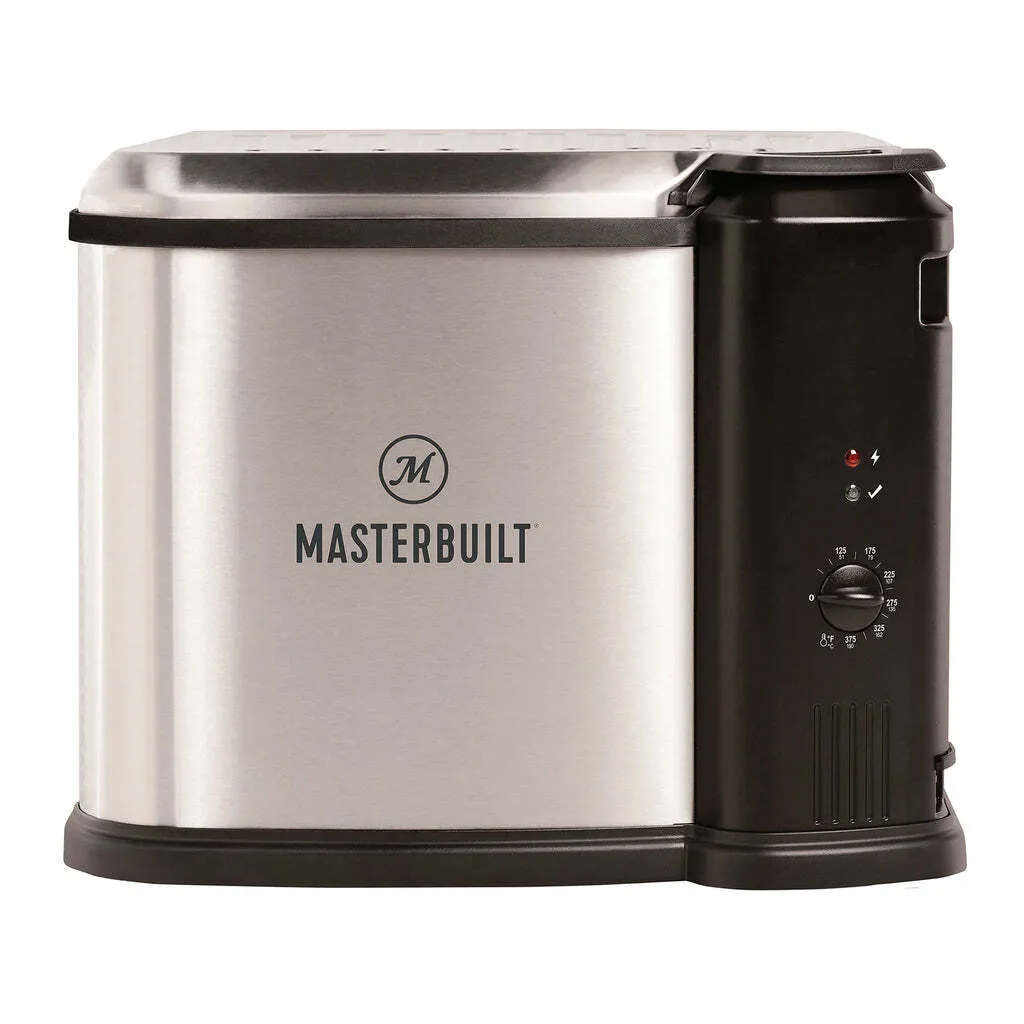 Masterbuilt® 3-in-1 10 Liter XL Electric Fryer, Boiler, and Steamer with digital controls and stainless steel finish"