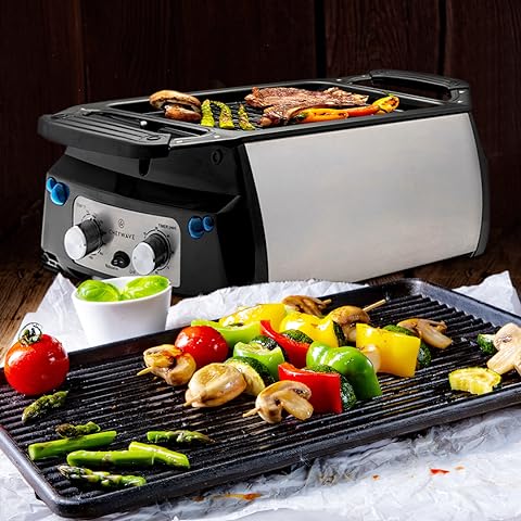 ![Image of an Indoor Grill with Removable Plates]