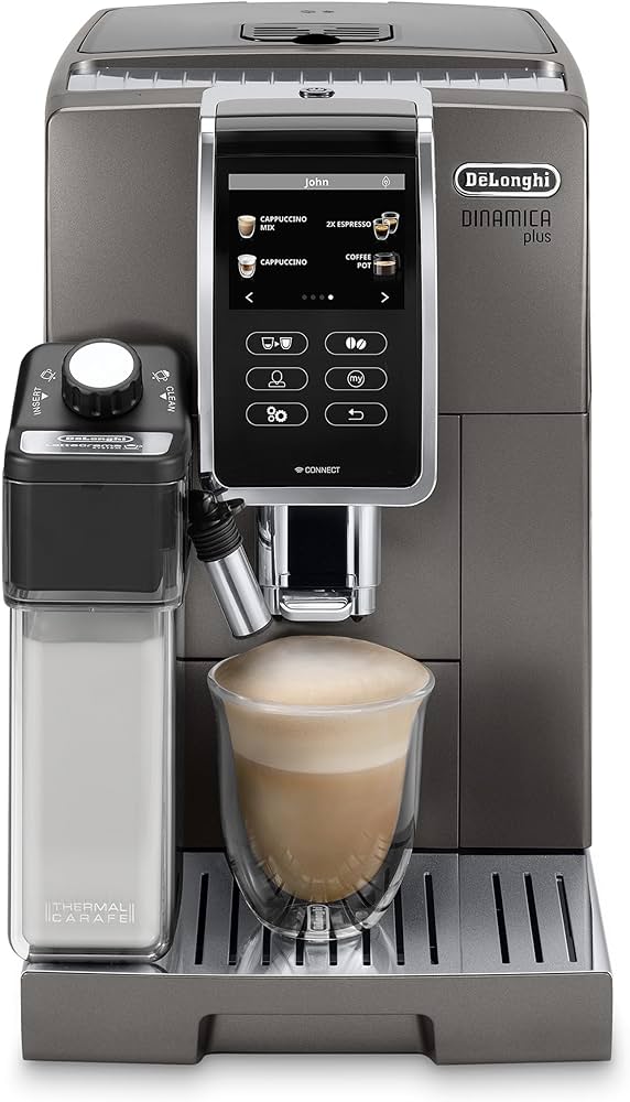 De'Longhi Dinamica Plus Fully Automatic Coffee & Espresso Machine ECAM37095TI with Built-in Burr Grinder