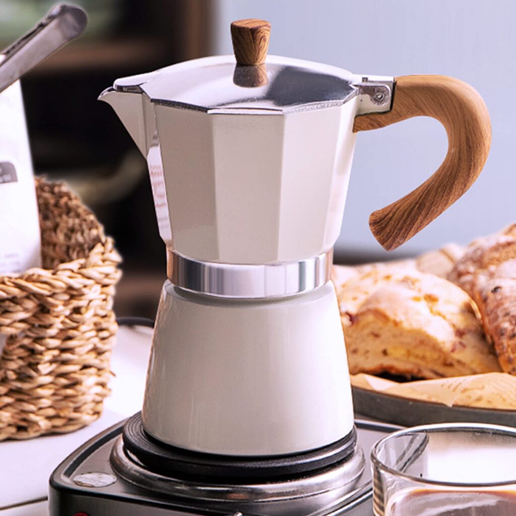 Experience bold, rich coffee with the timeless Moka pot – the ultimate stovetop espresso maker for coffee lovers