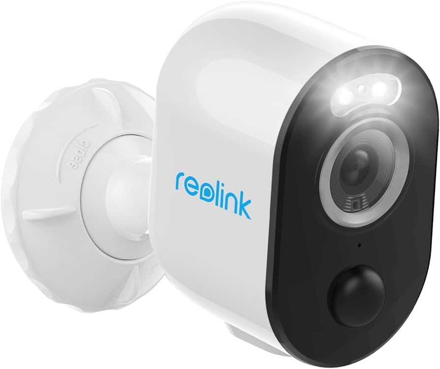 Reolink Argus 3 Pro outdoor security camera with spotlight, night vision, and motion detection.